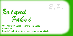 roland paksi business card